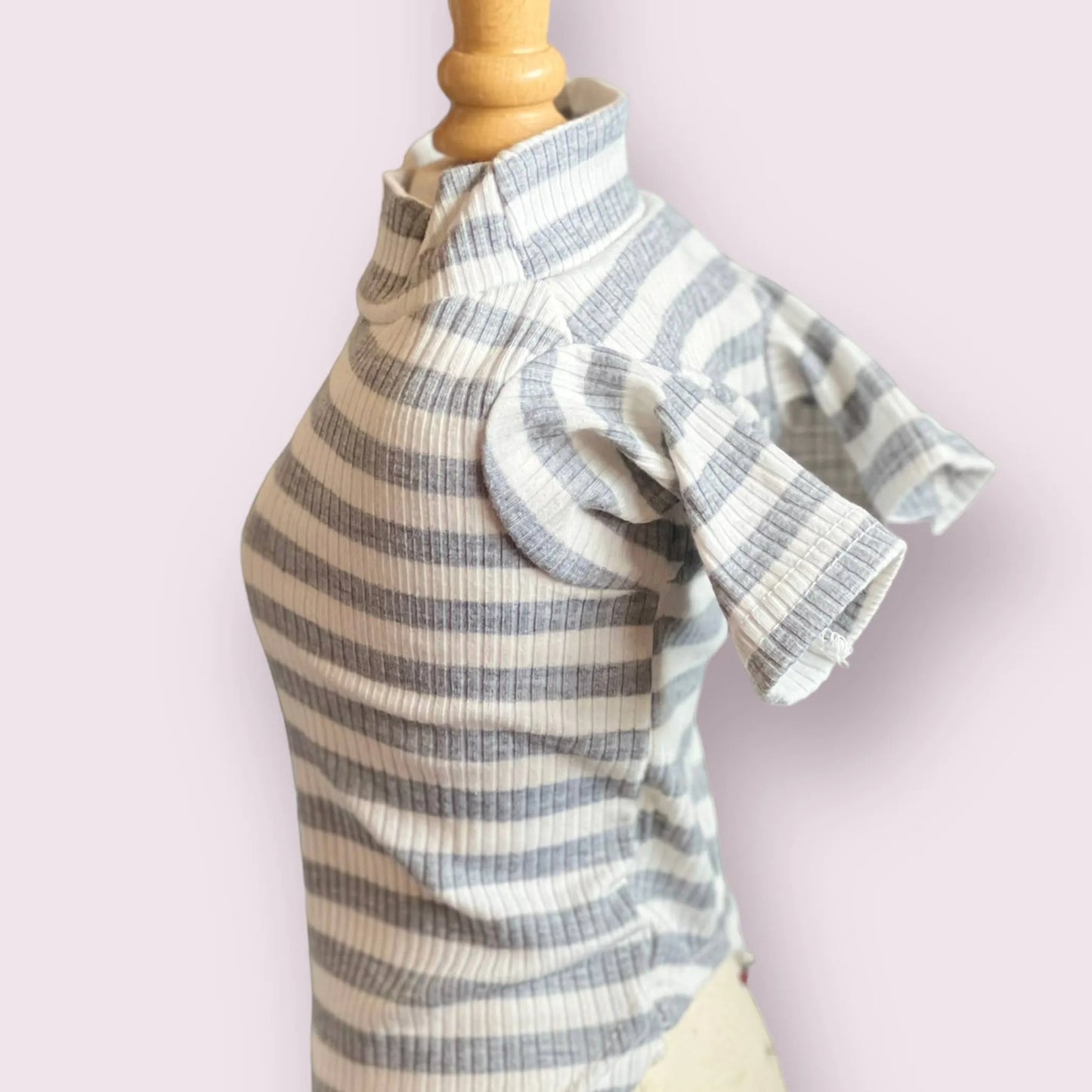 My Ice Cream Pullover- Dog Sweater Gray and white stripes