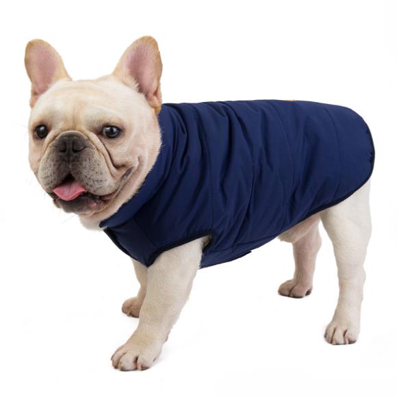Dog Pet Bulldog Cotton Vest Navy Blue