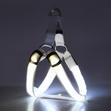 Lights Up White Led Luminescent Dog Chest Strap, Medium and Large Dog Luminous Dog Rope, Dog Chest Strap, Pet Products