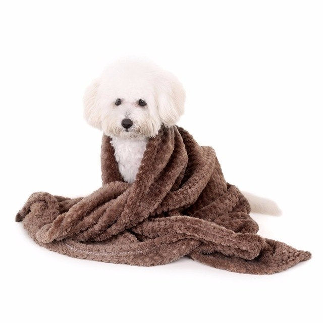 Very Soft Warm Pet Blanket for Dogs and Cats Tan color