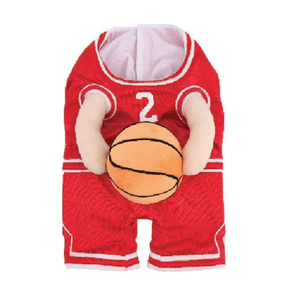 Dog Basketball Player Costume with Plush Basketball red color
