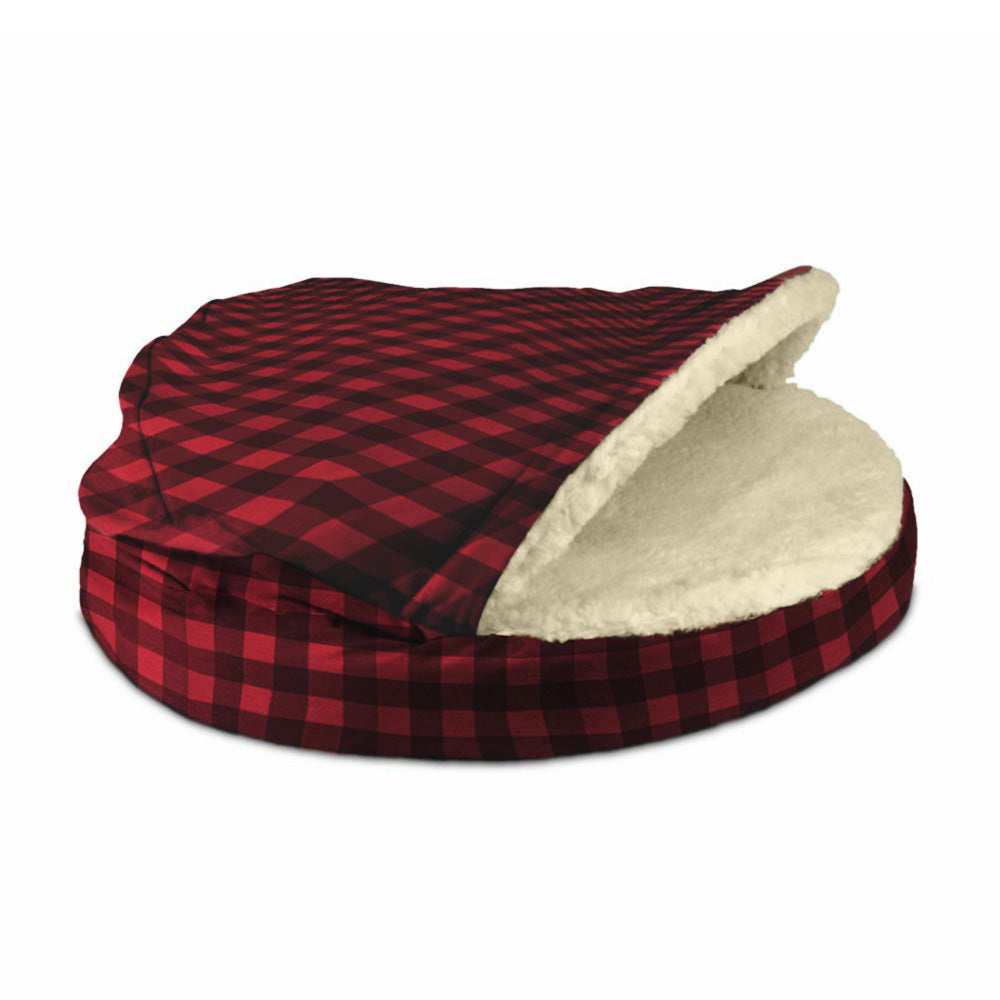 Holiday Orthopedic Cozy Cave - Lg - Buffalo Check