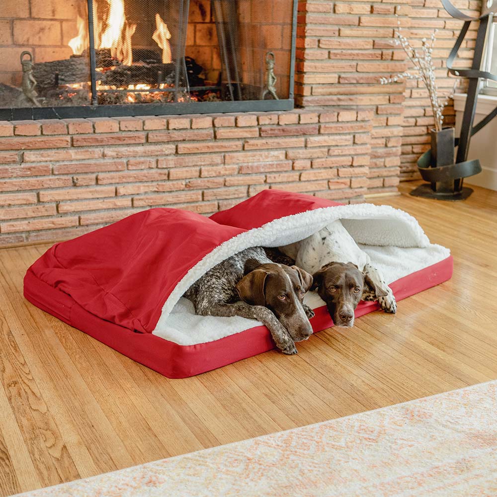 Cozy Orthopedic Rectangle Cave - Lg - Red