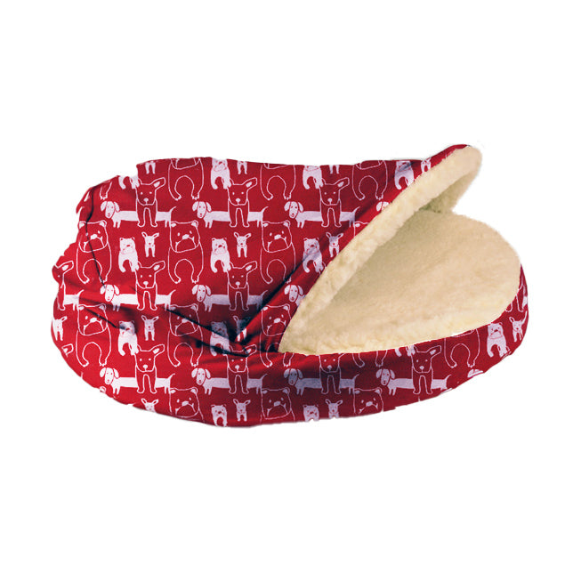 Holiday Orthopedic Cozy Cave - Lg - Pedigree Red