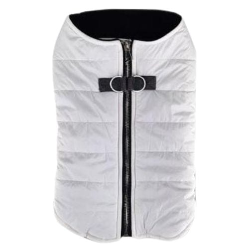 Zip-up Dog Puffer Vest - White X-Small to X-Large