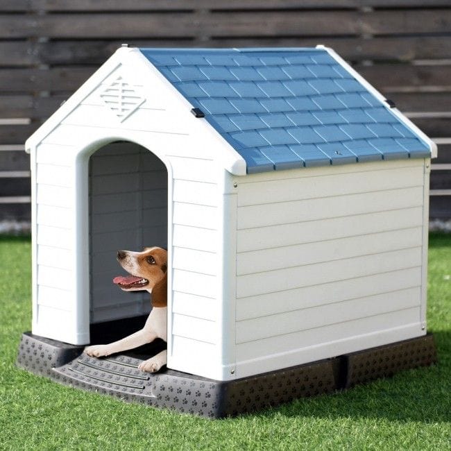 Plastic Waterproof Ventilate Pet Puppy House Yard Dog House With Dog