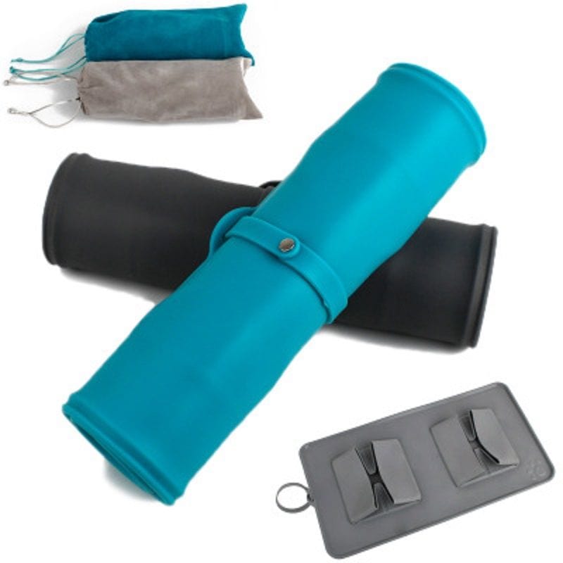 Pet Collapsible Dog Bowl, Foldable Expandable Silicone Cat Feeding Bowl Travel Bowl Closed View