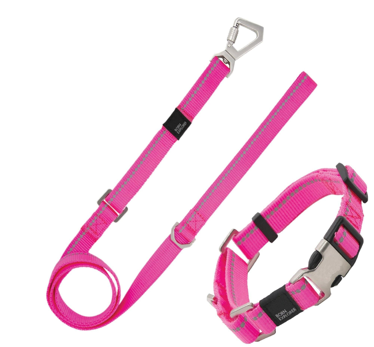 Pet Life 'Advent' Outdoor Series 3M Reflective 2-in-1 Durable Martingale Training Dog Leash and Collar Color Pink
