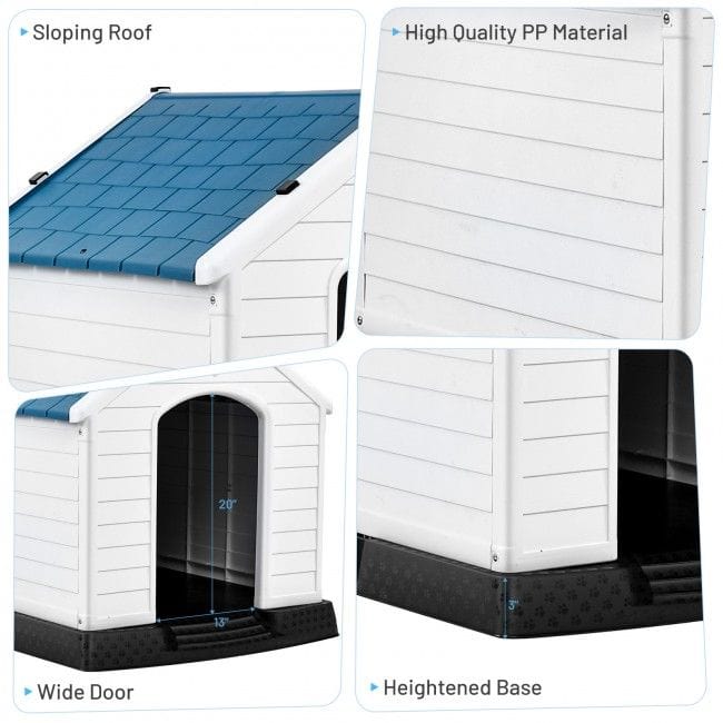 Plastic Waterproof Ventilate Pet Puppy House Partial Dog House View