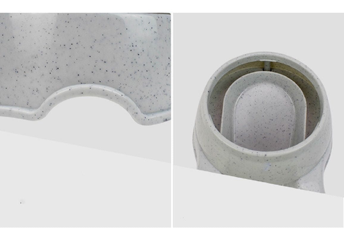 Pet Feeder - Self-Dispensing Feeding Bowl Automatic Gravity Dog Water/ Dry Food Container Gray Color