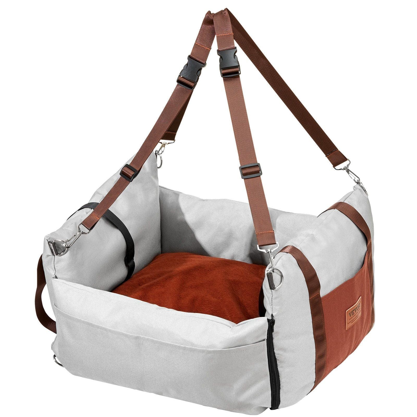 VEVOR Dog Booster Car Seat Pet Car Seat for Small Dog up to 25lbs Gray #9