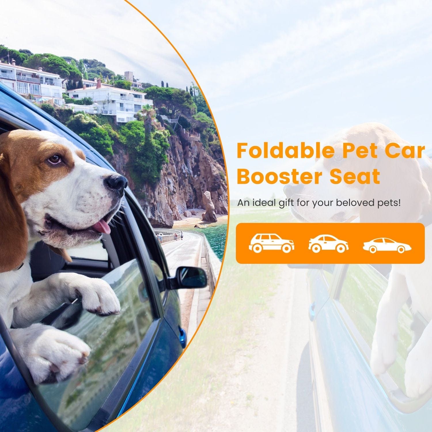 Small Dog Car Seat with Harness Center Console Pet Booster Seat Travel Car Seat with Side Pocket Cotton Velvet Cushion for Dogs Cats Up to 9LBS Foldable