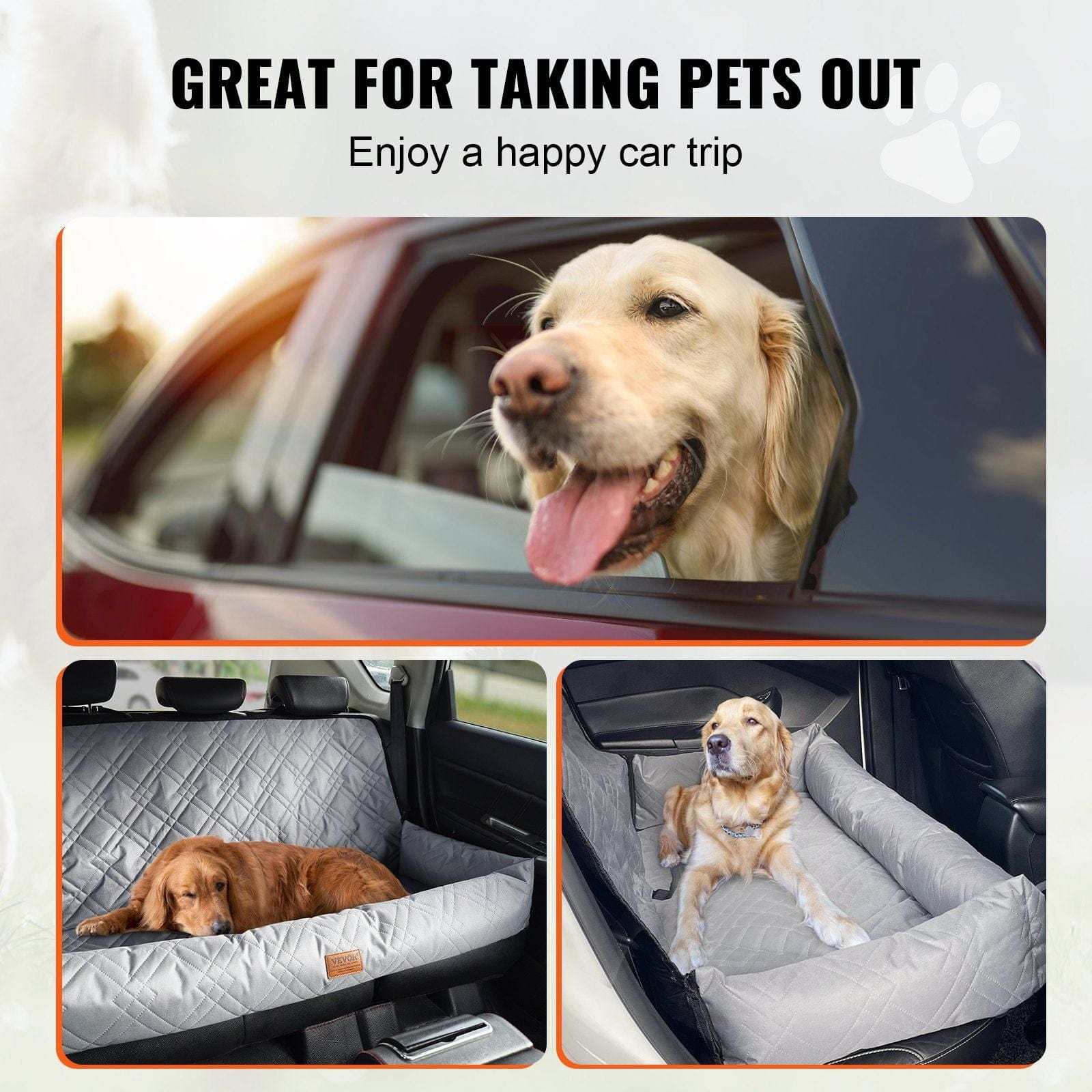 Dog Booster Car Seat Pet Car Seat for Medium Large Dog up to 100 lbs Gray #6