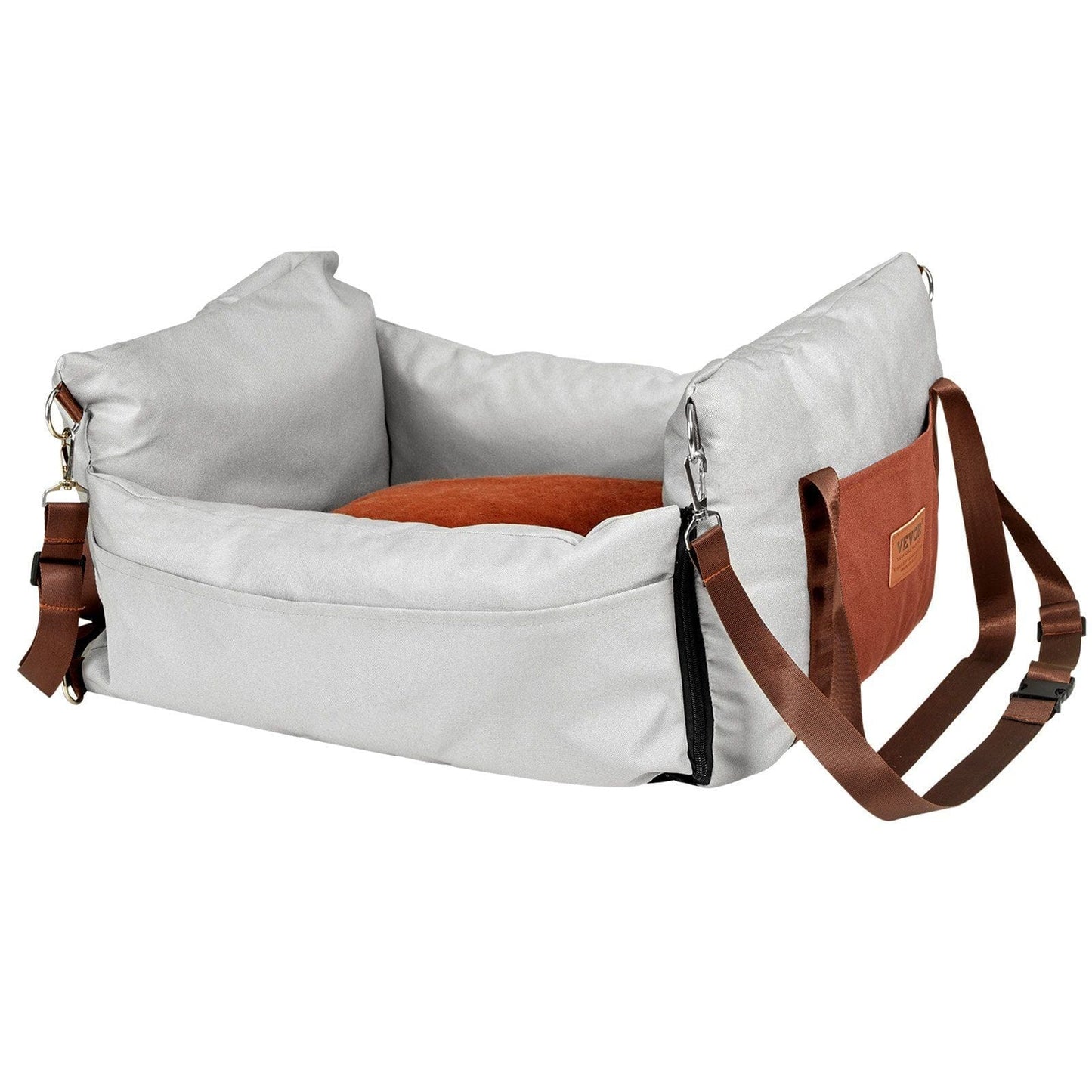 VEVOR Dog Booster Car Seat Pet Car Seat for Small Dog up to 25lbs Gray #10