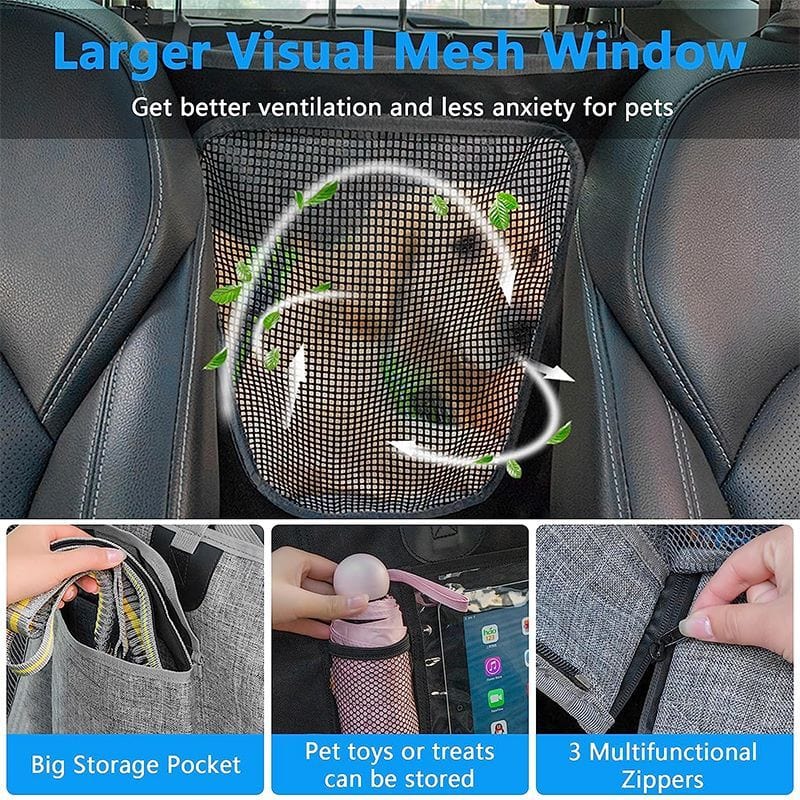 Waterproof Pet Dog Car Back Seat Cover with Storage Bag Mesh for Ventilation
