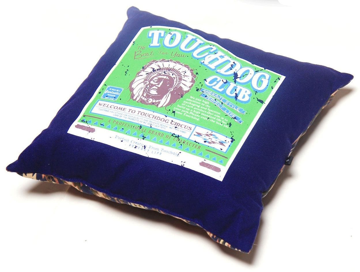 Touchdog 70's Vintage-Tribal Throwback Convertible and Reversible Squared 2-in-1 Collapsible Dog House Bed Pillow View
