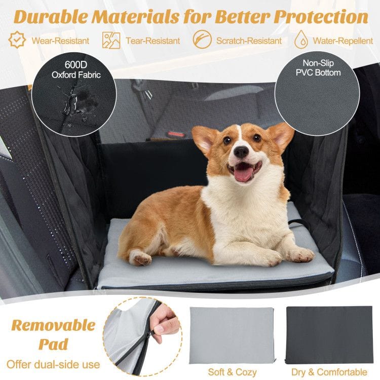 Dog Car Seat Cover for Small and Medium Dogs with Mesh Window Durable Material