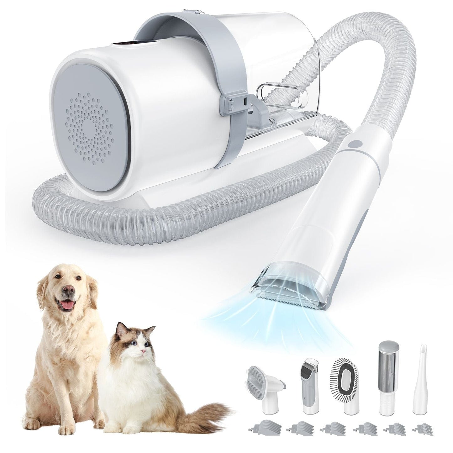 Professional Dog Grooming Clippers with 2.5L Cup, 3 Suction Modes full view