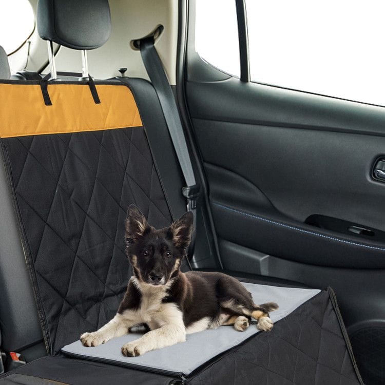 Dog Car Seat Cover for Small and Medium Dogs with Mesh Window Inside Car Flat View