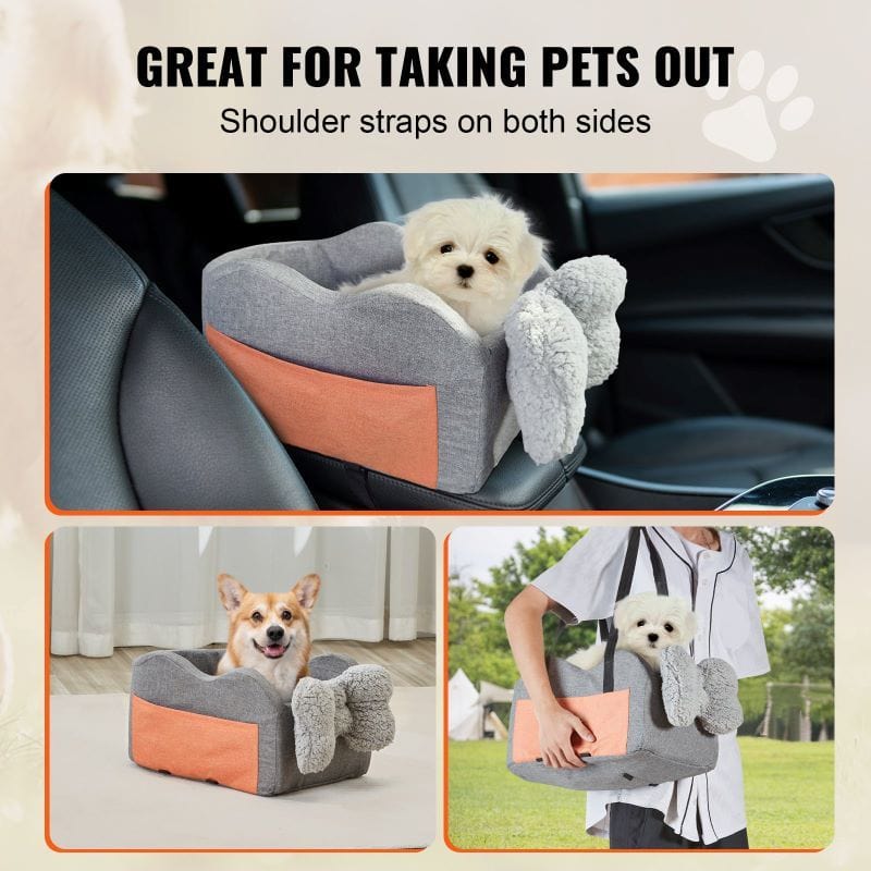 Pet Car Seat Dog Booster Car Seat for Small Dog Has Shoulder Straps