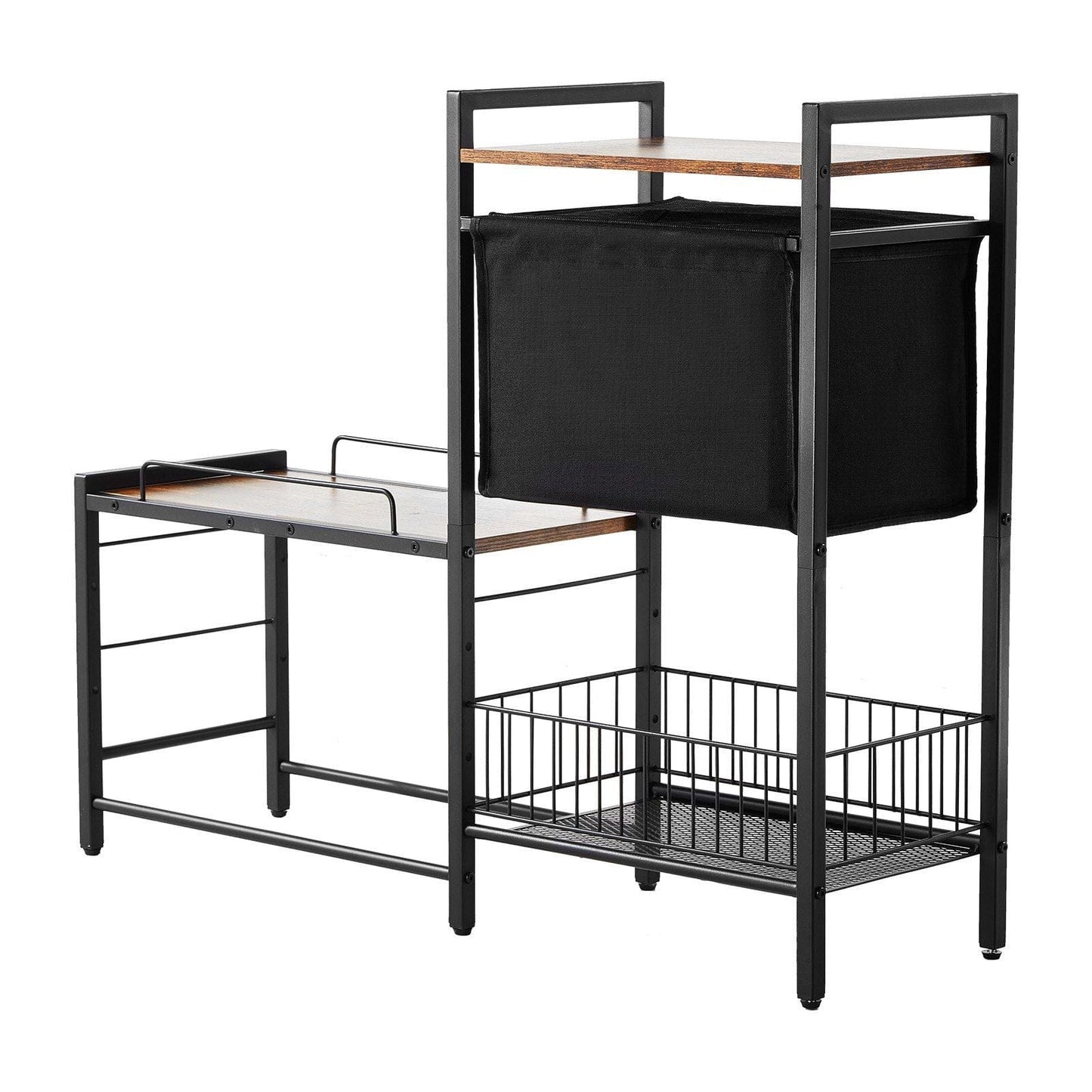 VEVOR Pet Feeding Station with Storage Dog Food & Toy Organizer Raised Dog Bowls Empty Shelves