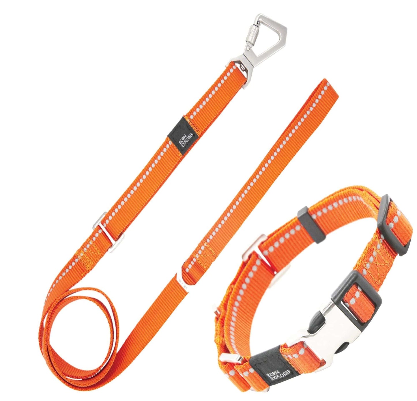Pet Life 'Advent' Outdoor Series 3M Reflective 2-in-1 Durable Martingale Training Dog Leash and Collar orange set