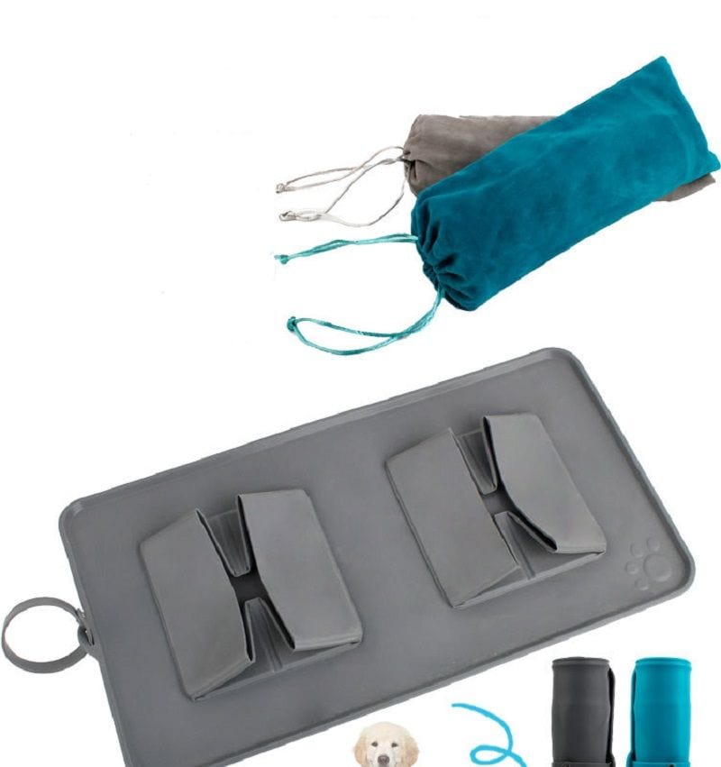 Pet Collapsible Dog Bowl, Foldable Expandable Silicone Cat Feeding Bowl Travel Bowl Collapsed