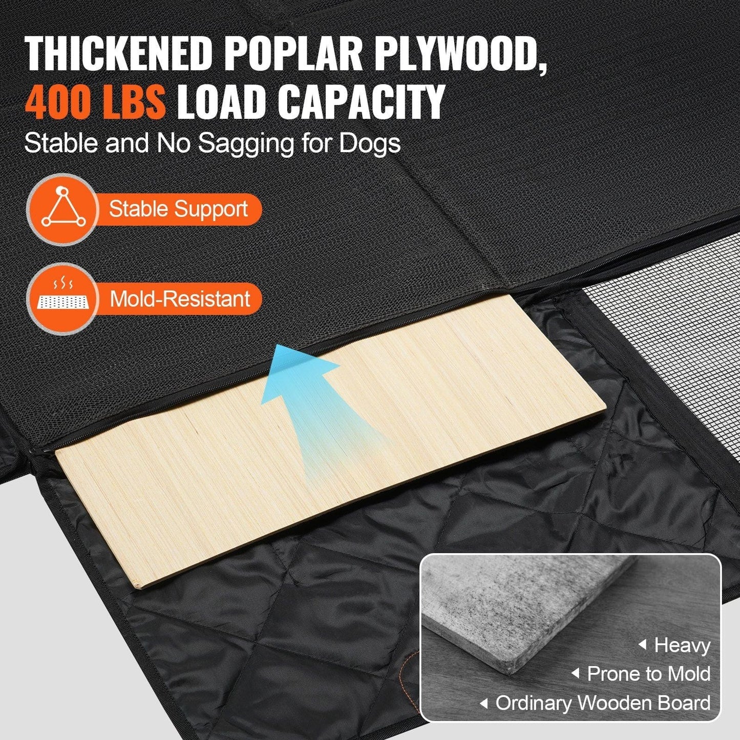 VEVOR 57.4 x 30.3 in Dog Car Seat Cover for Back Seat Waterproof 600D for Truck #3