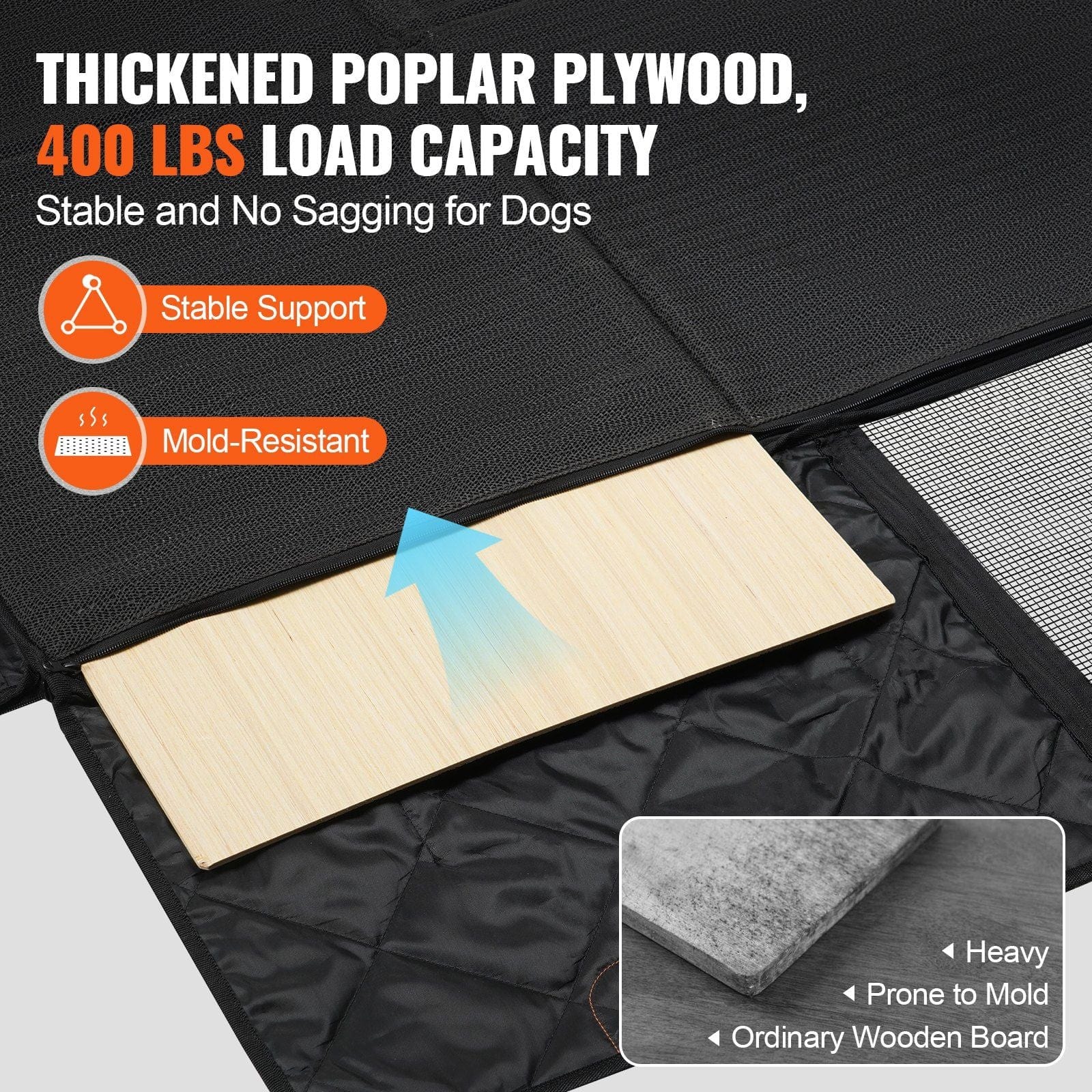 VEVOR 57.4 x 30.3 in Dog Car Seat Cover for Back Seat Waterproof 600D for Truck #3