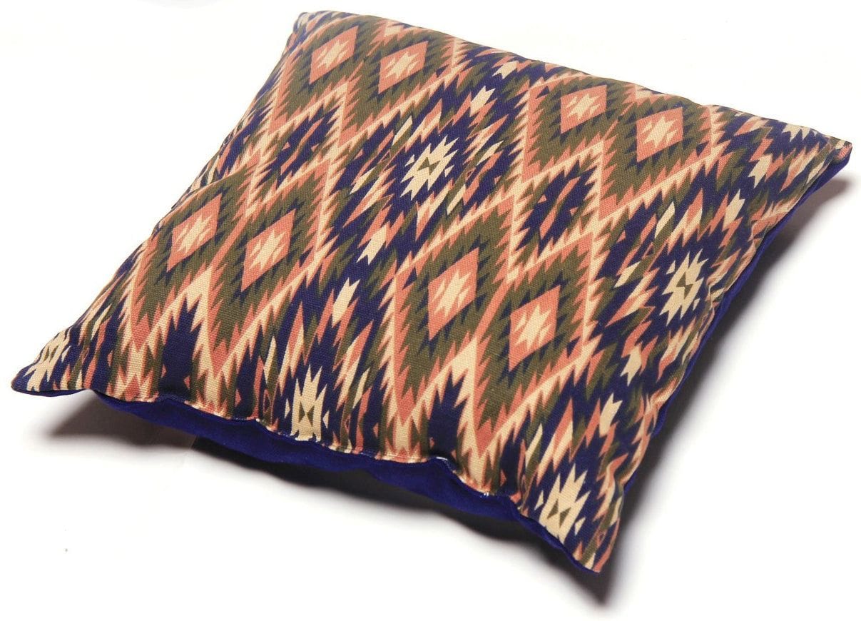 Touchdog 70's Vintage-Tribal Throwback Convertible and Reversible Squared 2-in-1 Collapsible Dog House Bed top side