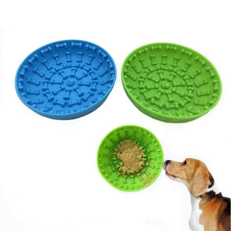 Pet Dog Slow Bowl Feeder Bowls with Suction Cup, Interactive for Boredom Anxiety Reduction, Distractor Toy, Preventing Choking Healthy Bone Design Bowl 3 Views