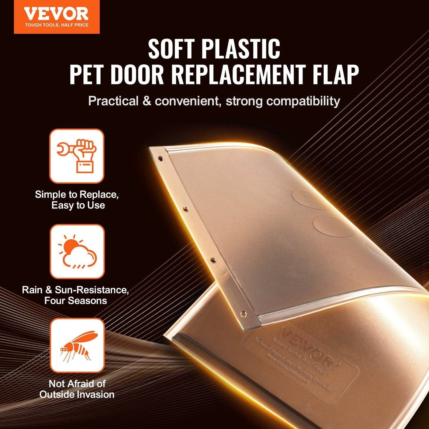 VEVOR Pet Door Replacement Flap 8.25" x 12.25" Compatible with VEVOR Pet Doors - 2 of 11