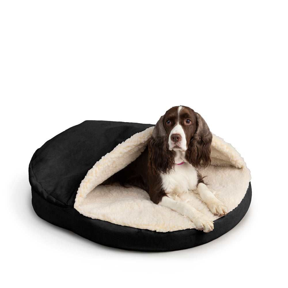 Luxury Orthopedic Cozy Cave - Sm - Black Micro