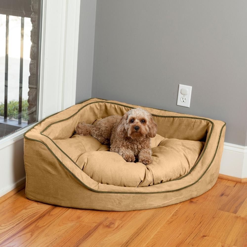 Corner Bed - Med (25X25) - Camel/ Olive