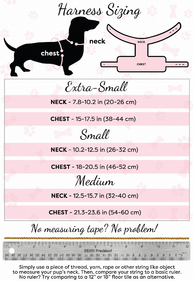 Pet Dog Harness - Sizing Guide