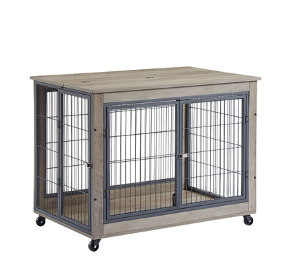 Furniture Style Dog Crate roller wheels