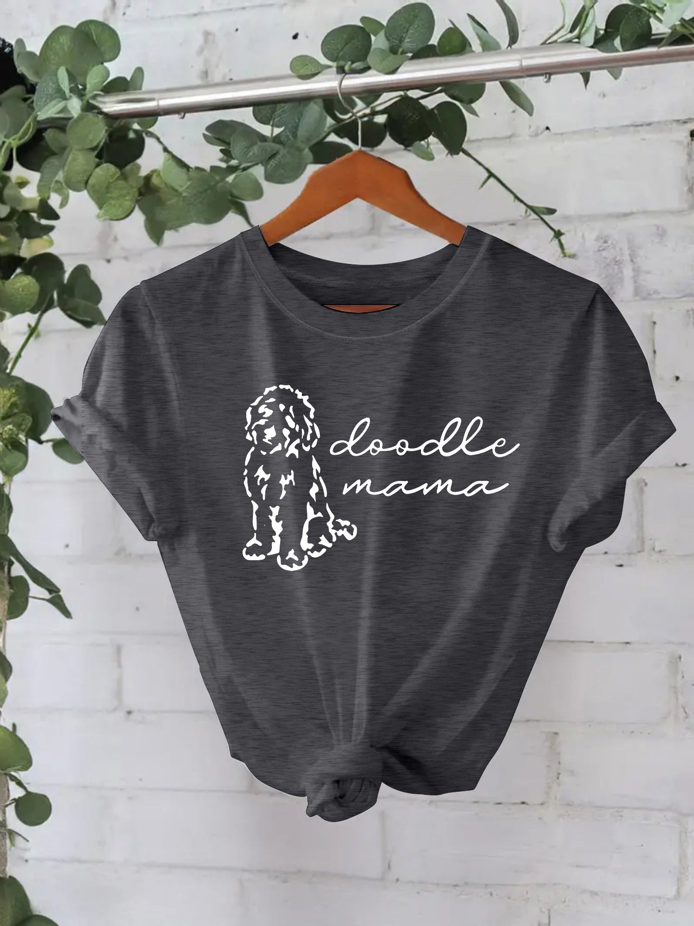 Short Sleeved Doodle Dog Gray Color