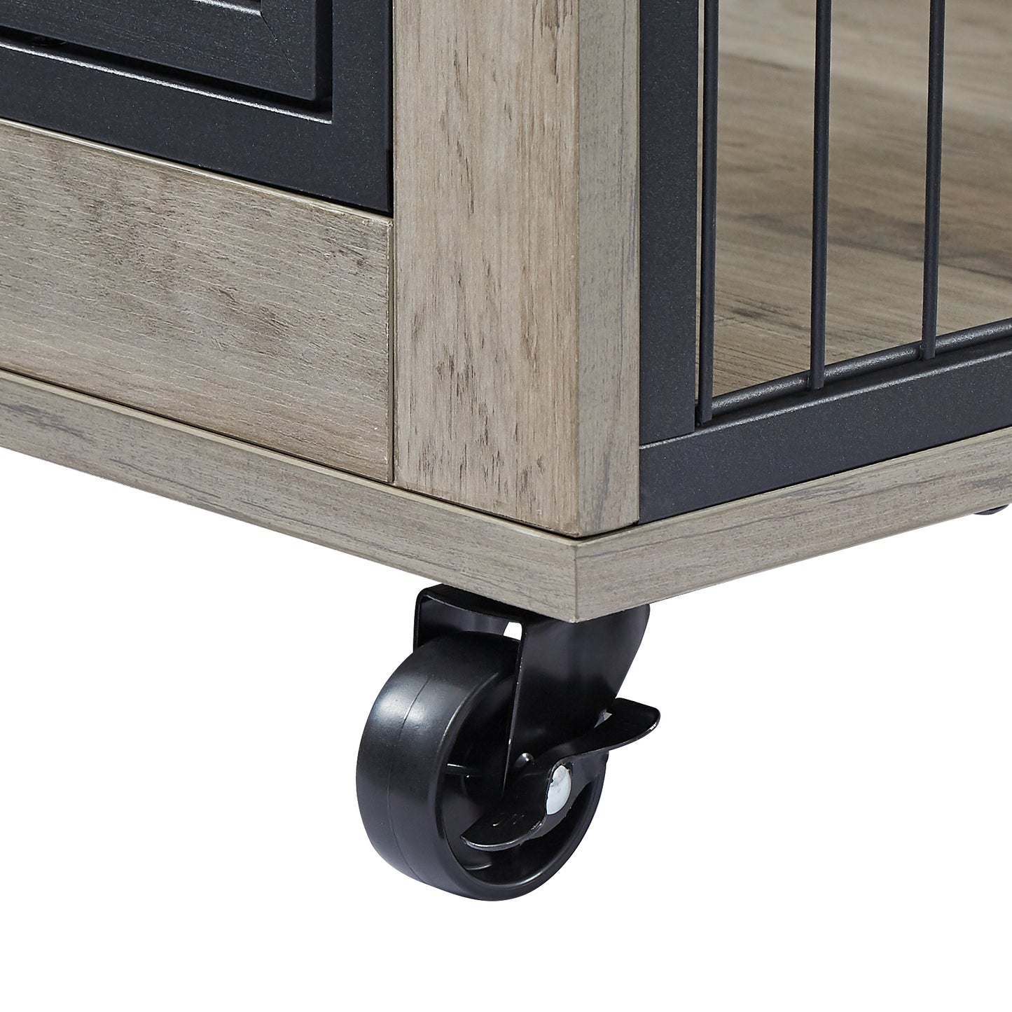 Furniture Style Dog Crate rotating wheels