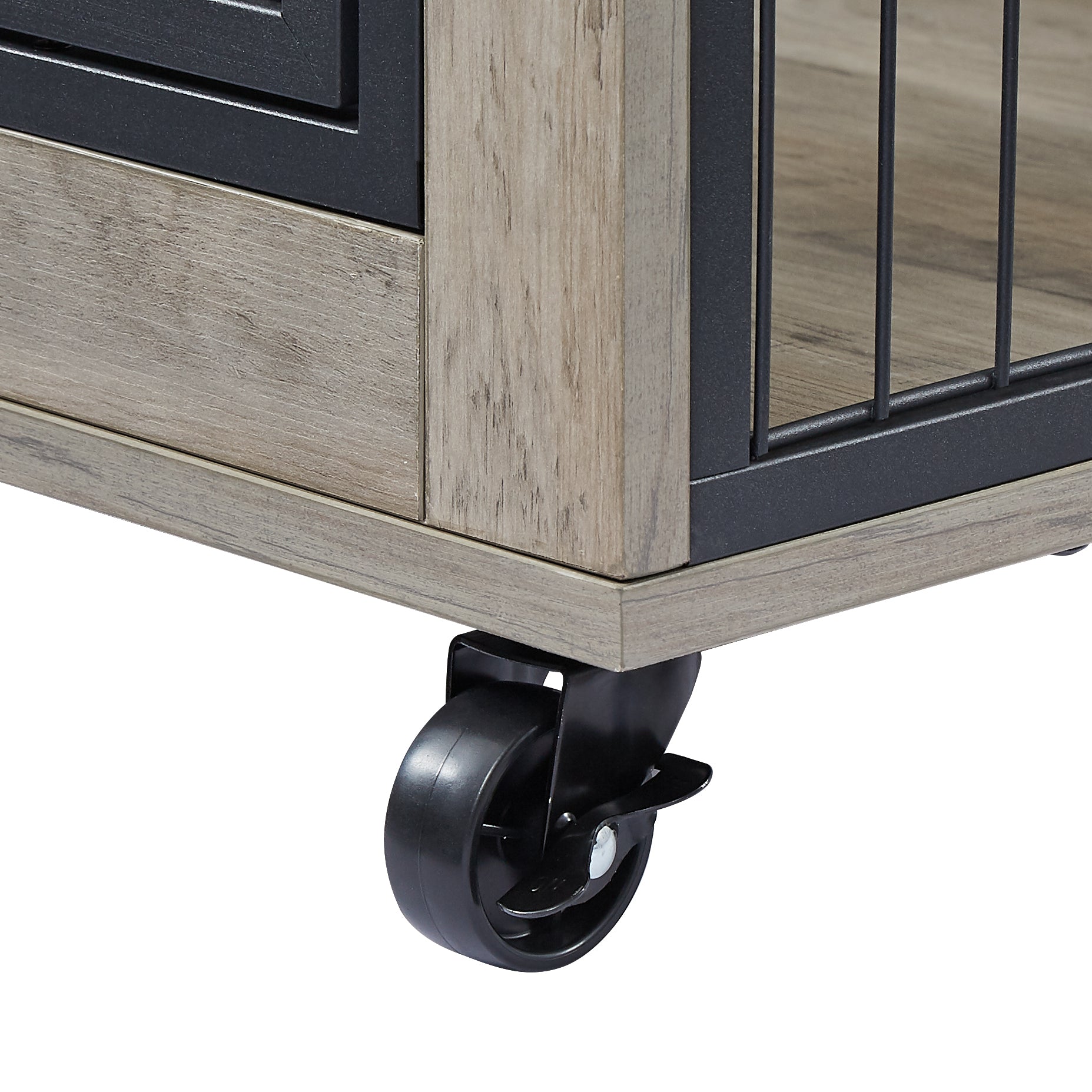 Furniture Style Dog Crate rotating wheels