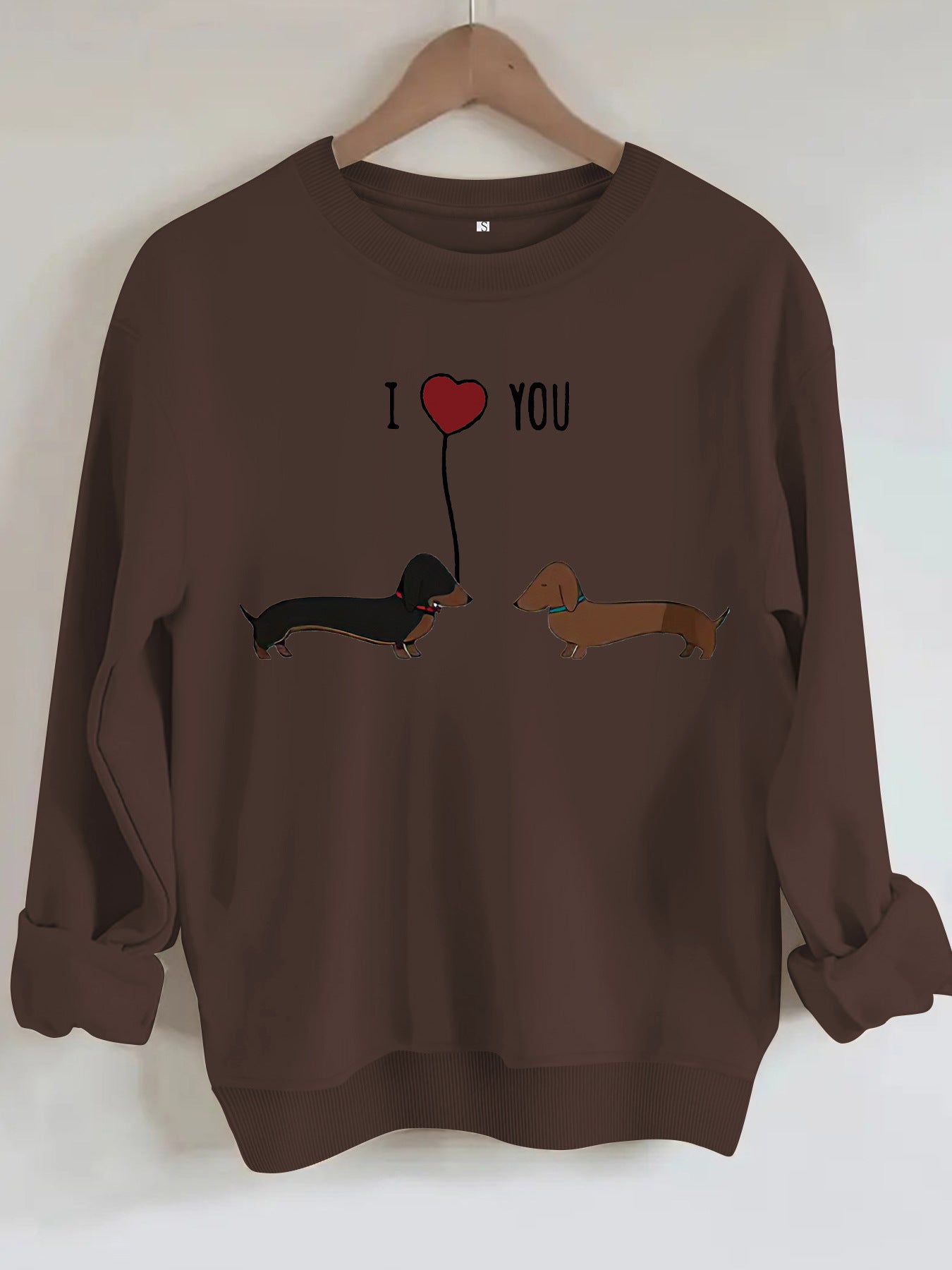 Two dog print hoodies brown color