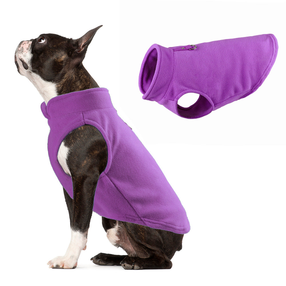 Dog Clothing Thickened Solid Color Fleece Pet Dog Supplies Purple