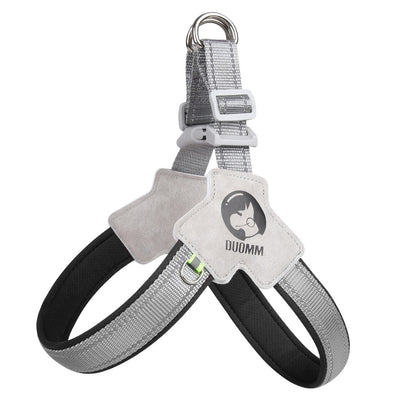 Saddle Style Dog Chest Harness Breathable Reflective Dog Harness Gray
