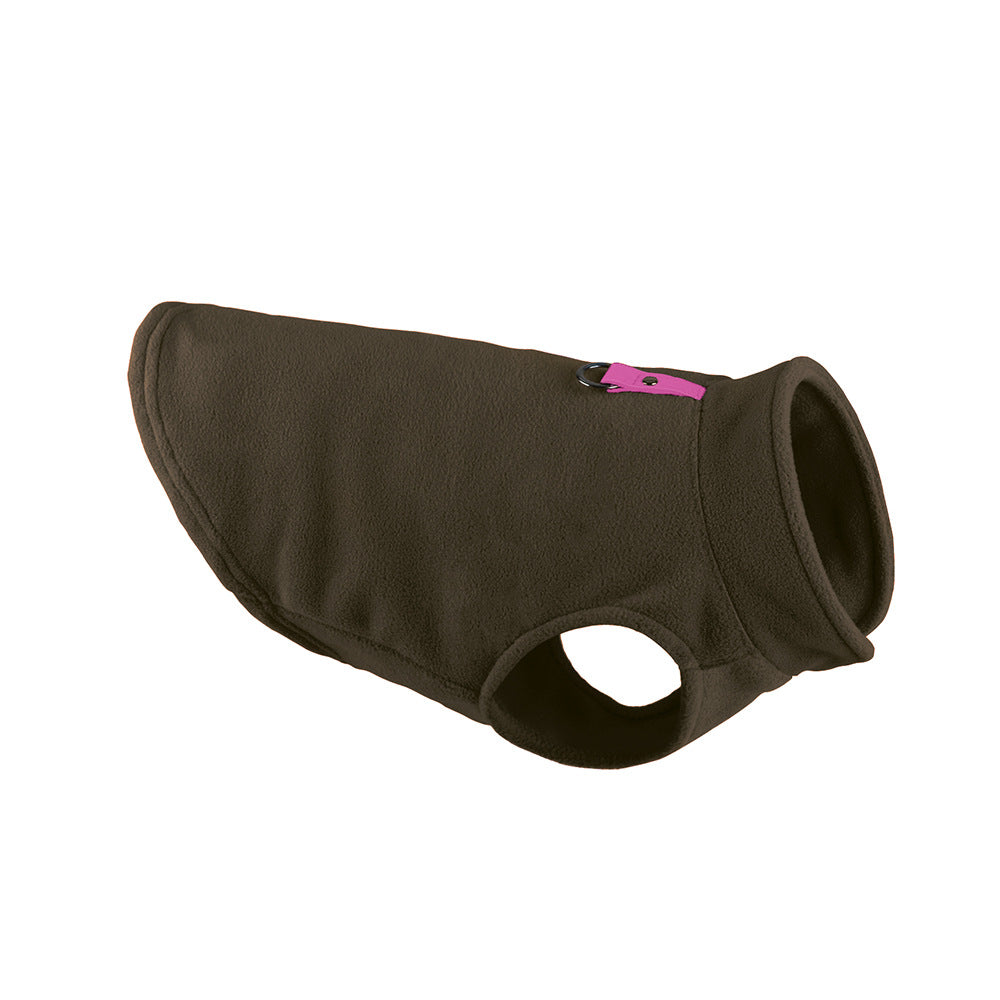 Dog Clothing Thickened Solid Color Fleece Pet Dog Supplies Brown
