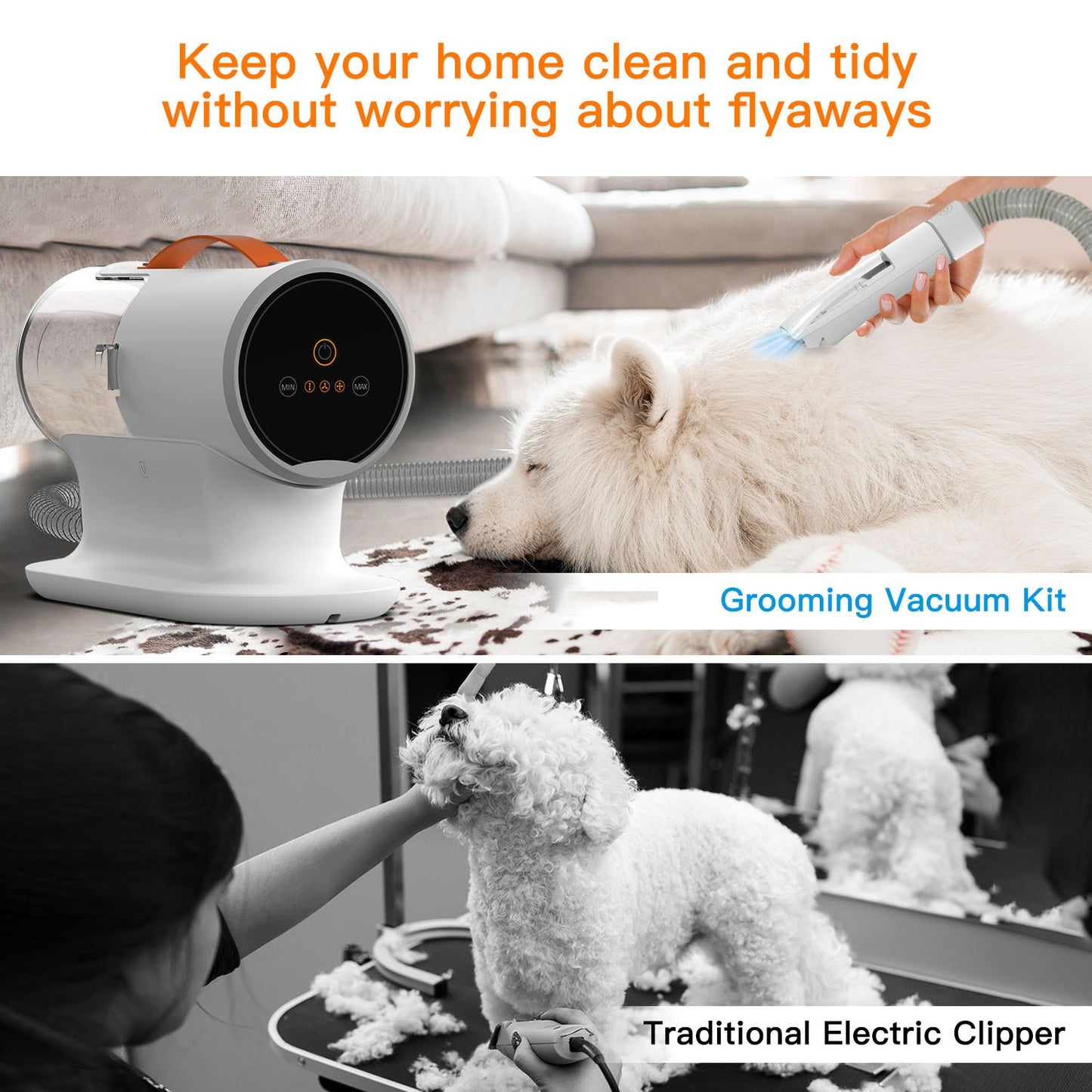 Intelligent Pet Grooming & Hair Removal Kit for Dogs and Cats of All Sizes