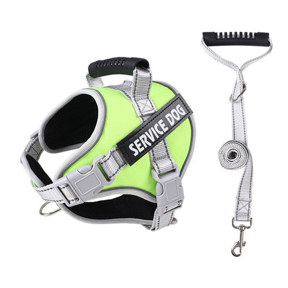 New Pet Leash Chest Strap Dog Leash Dog Chain Rope for Large Dogs Lime with leash