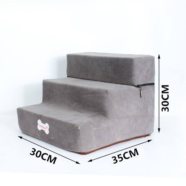 Gray dog mobility stairs