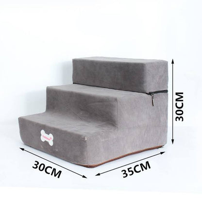 Gray dog mobility stairs