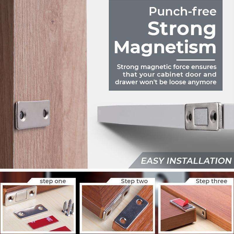 Punch Free Ultra-Thin Invisible Door Suction Sliding Door Wardrobe Door Magnetic Double Magnet Sliding Door Cabinet Strong Magnetic Absorption