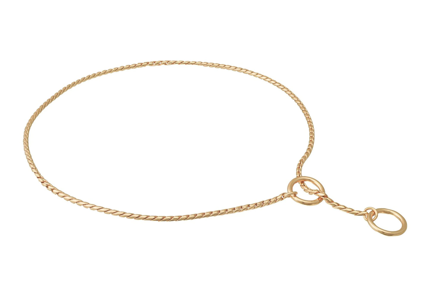 Gold bracelet on a white background
