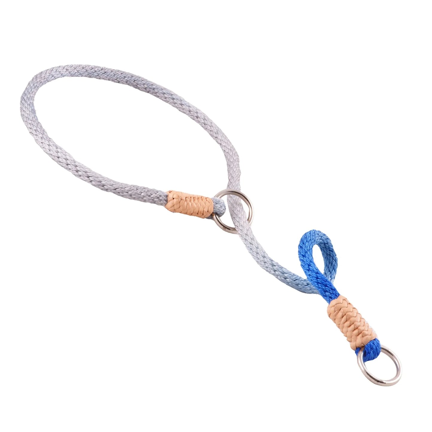 Nylon Slip Collars (14 in x 1/8in or 4mm) tan and blue
